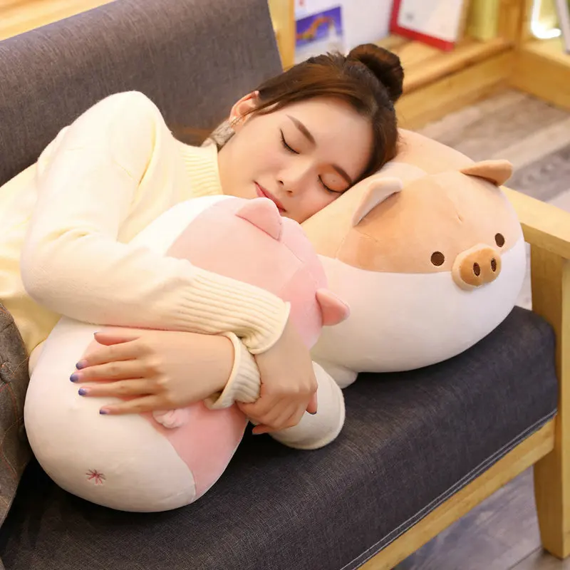 Cartoon Soft Down Cotton Fat Pig Plush Toys Stuffed Pink Doll Sleep Pillow Cushion Gift for Girlfriend