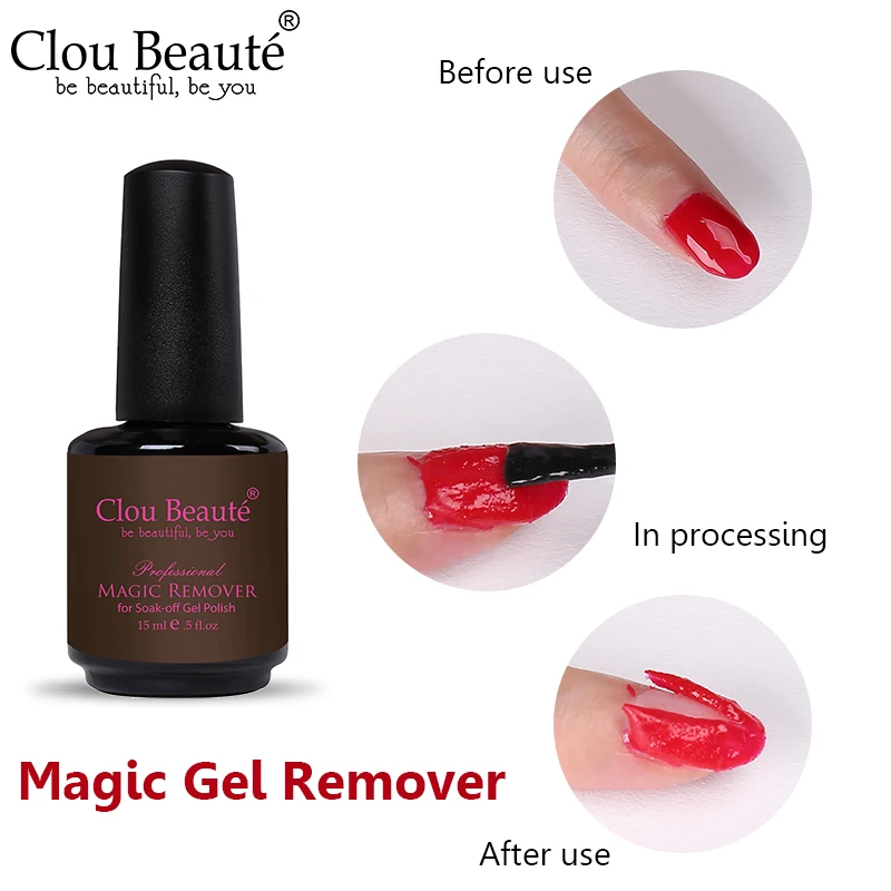 Clou Beaute 15ml UV vernis à ongles Gel LED enlever Gel éclat dissolvant magique pas de mal à ongles UV Gel dissolvant Gellak nettoyant dégraissant