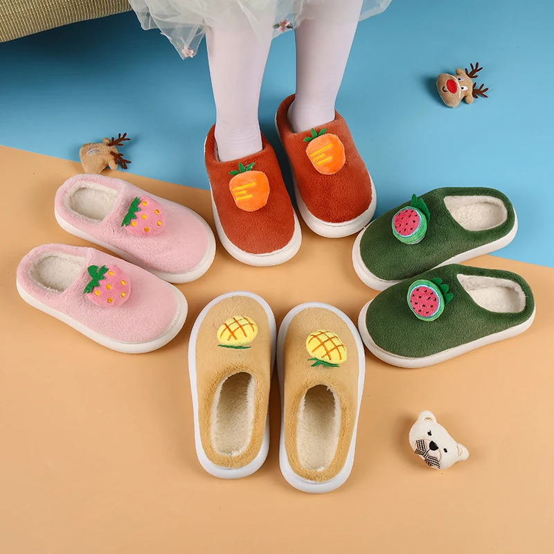 Ltofo-Zapatillas deportivas de invierno para niños y niñas, zapatos de interior con relleno de algodón cálido, con fruta, 27, 28, 29, 30, 31, 3233,