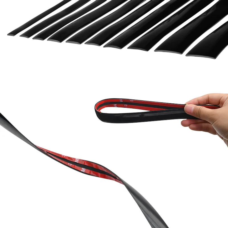 Black Chrome Molding Trim Car Door Protector Strips Window Mirror Bumper Anti Collision Body PVC Chrome Moulding Line Car Strip