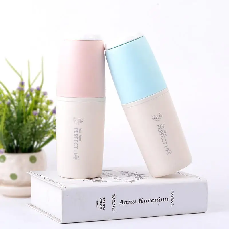 400ml plastic shell Glass water cup 55 degree water cups Home office outdoor student drinking cup Coffee Tea Milk Bottle Gifts