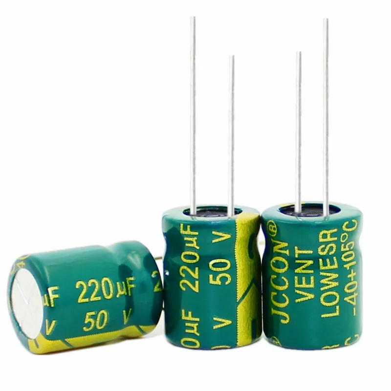 

100PCS 220UF 50V 50V220UF Aluminum Electrolytic Capacitor high-frequency 10X13MM