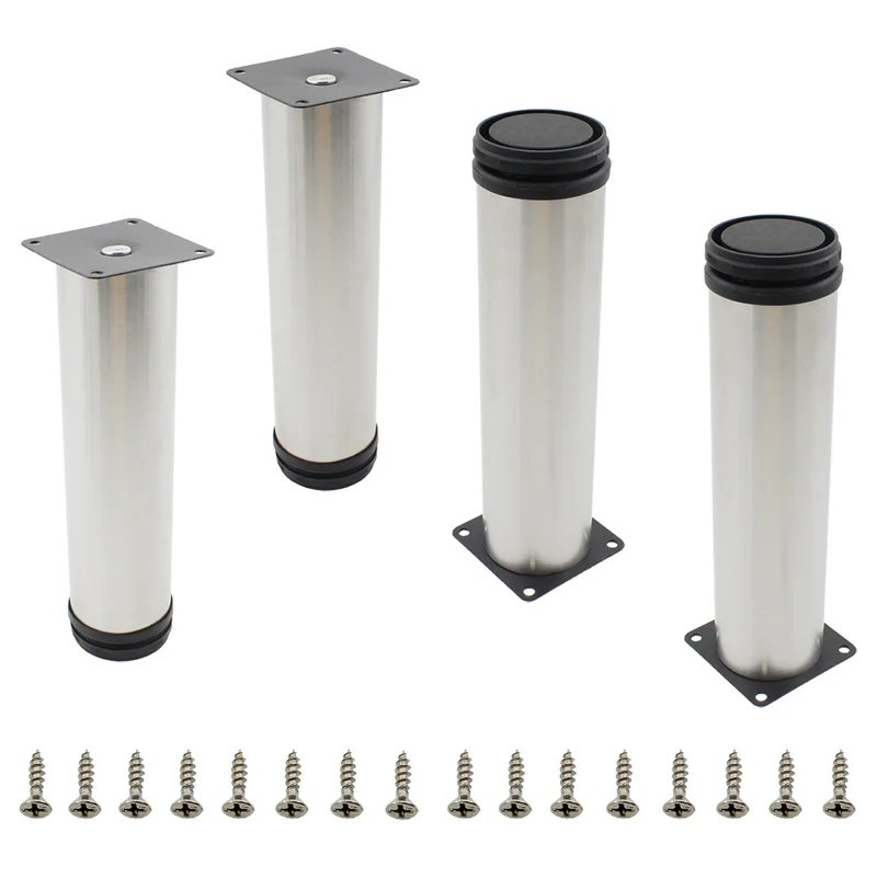 4Pack Adjustable Furniture Leg,Heavy Duty Stainless Steel Furniture Foot Upgraded Thickened Metal Leg for Table Sofa Bed Cabinet