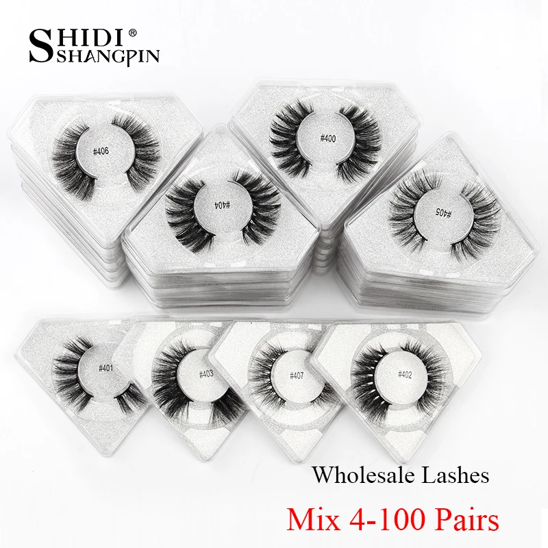 Faux-Cils 3D en Vison, Faits à la Main, Duveteux, Dramatiques, Sans Cruauté Animale, pour Maquillage, Vente en Gros, 4/50/100 Paires