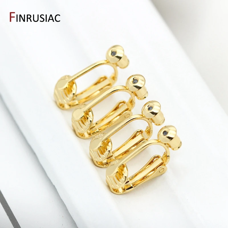 14K gold plated ear clip with earnuts Korean earrings accessories without pierced ear clips DIY jewelry findings