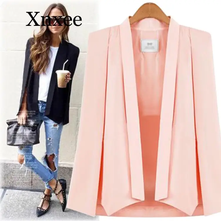 White Office Coat Women Cape Shawl Small Suit Thin Loose Suit Jacket Temperament Elegant Female Office Coat Clothing Spring