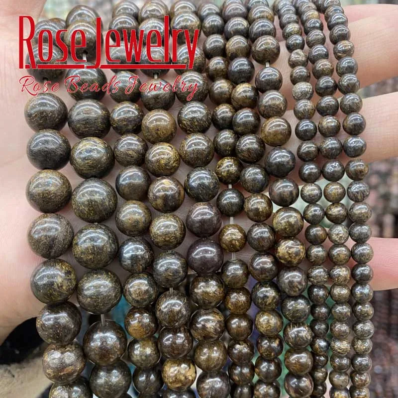 Natural Bronzite Stone Beads Round Loose Spacer Beads 4 6 8 10 12 mm or Diy Jewelry Making Handmade Bracelet Necklace 15\