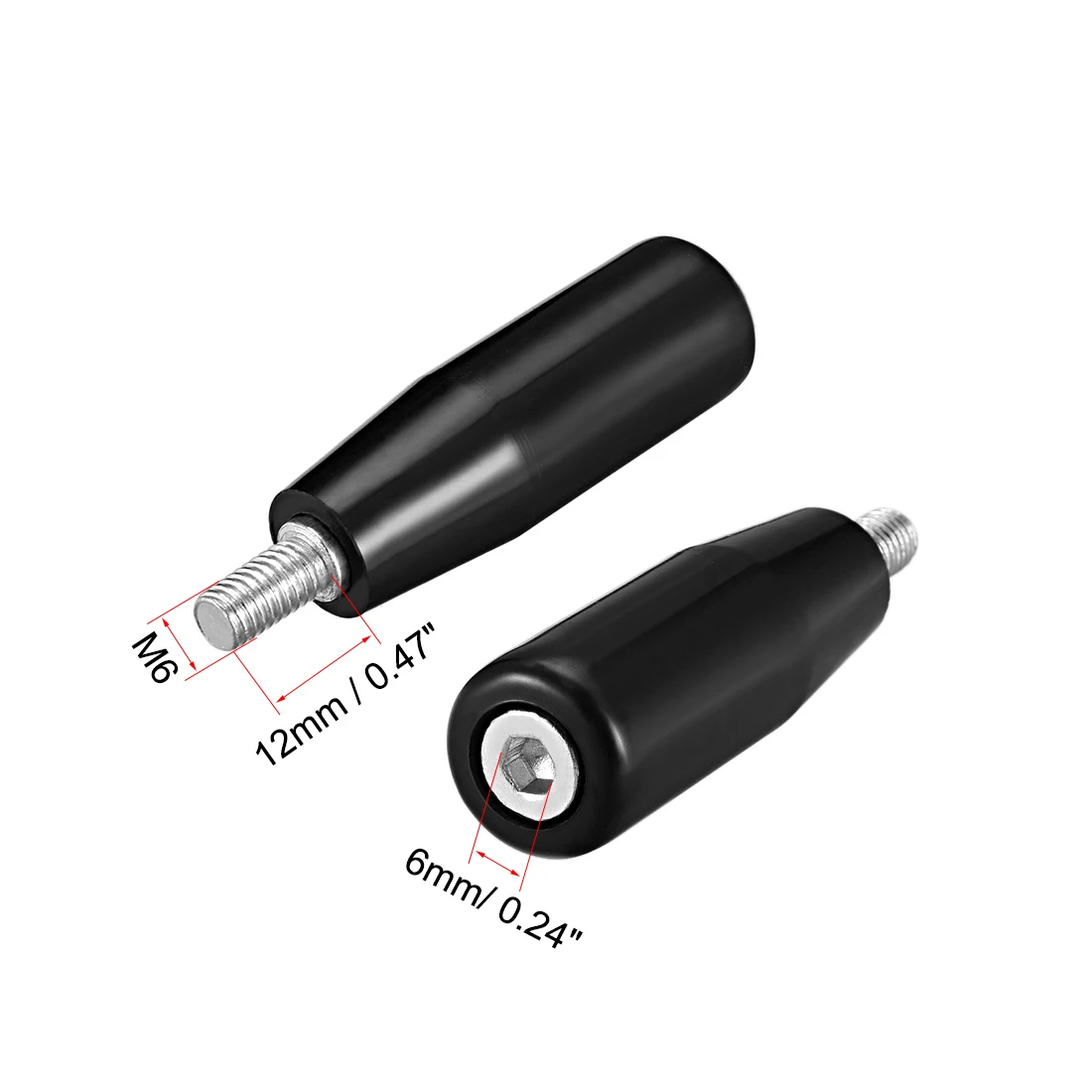 Uxcell Revolving Handwiel Machine Handvat M6 Mannelijke Schroefdraad Stem