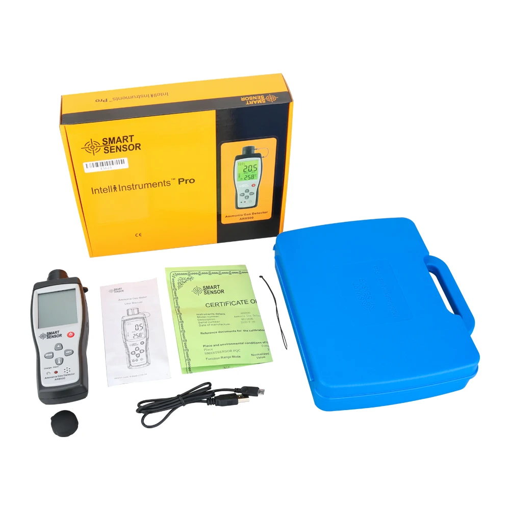 Imagem -04 - Amônia Detector de Gás com Sensor Inteligente Gás Analyzer Medidor Tester Monitor de Qualidade do ar Handheld 0100ppm Sound Light Alarm Nh3 Ar8500