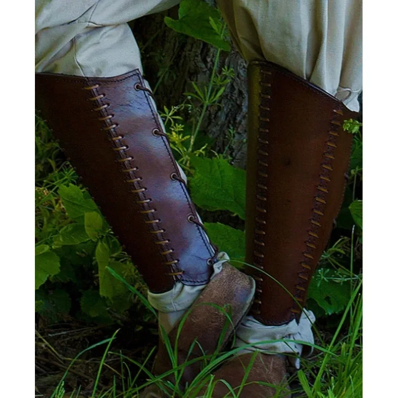 Protège-tibia en cuir Steampunk médiéval, couvre-bottes ClaGaShoe, chevalier de la Renaissance, 7.5 ate, accessoire de costume, armure pour cosplay GN