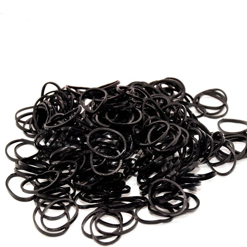 200pcs Girls Braiding Hairbands S/L Black Elastic Ponytail Holder Women Rubber Bands Hair Styling Ties Hair Accessories