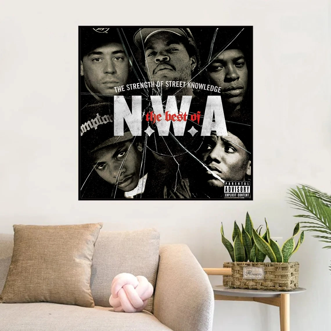 Nwa The Strength Of Street Knowledge Rap Music Album Poster Prints Art Canvas Painting Wall Living Room Home Decor (No Frame)