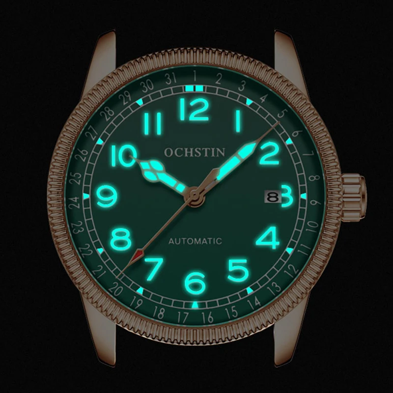 Watches Man Mechanical Automatic Men Watch Retro Nylon Luminous Wristwatch Top Brand Luxury OCHSTIN Male Green Fashion Clock