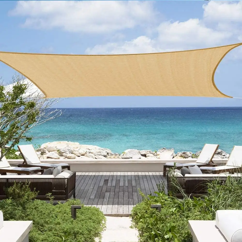 Heavy Duty 185GSM Sun Canopy Shade Sail Rectangle UV Block Shading Nets for Patio Deck Yard and Outdoor