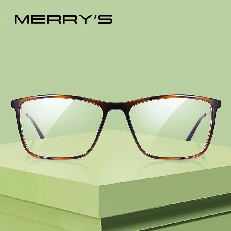 MERRYS-Moldura de óculos quadrados para homens e mulheres, prescrição de miopia, óculos ópticos, moda, S2212