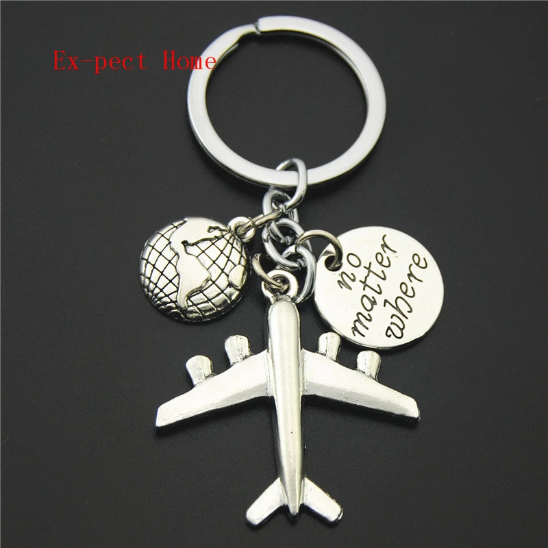 

FREE SHIPPING BY DHL 500pcs/lot 2019 Travelling No Matter Where Plane Keychains Globe Plane Shaped Keyrings for Passengers Gifts