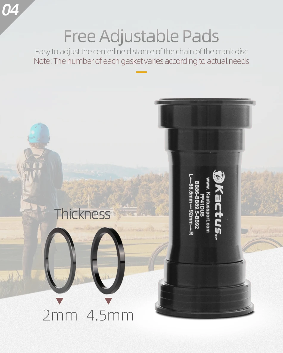 BB86 BB92 Tretlager mit Keramiklagern PF41DUB Passend für SRAM DUB Kurbelgarnitur Pressdurchmesser 41mm Ersatzteile Fahrradrahmen – Detail 7