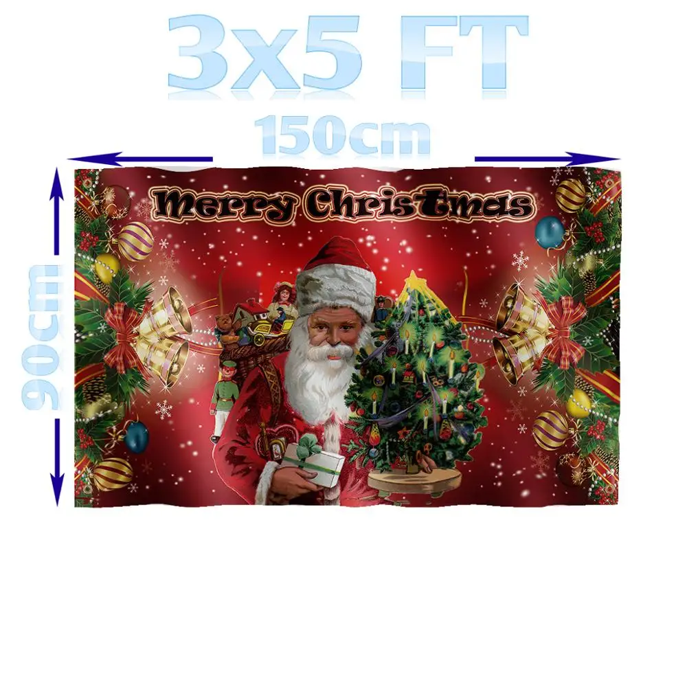 BENFACTORY Store 3x5 Ft Merry Christmas Santa Claus Flag Single Layer 100D Polyester Brass Grommets Indoor Outdoor