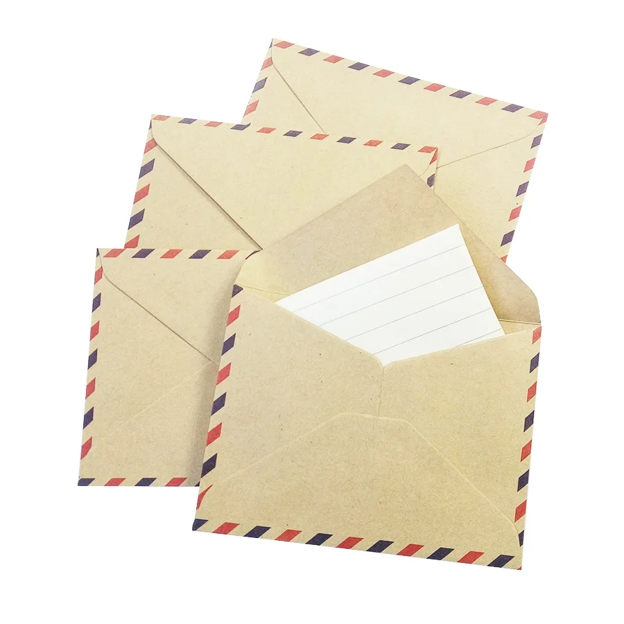 10 Pz/lotto Mini Retro Stile Britannico Busta Da Viaggio Buste di Carta Kraft Per Mini Cartolina Piccolo Regalo Saluto Sobres Invitacion