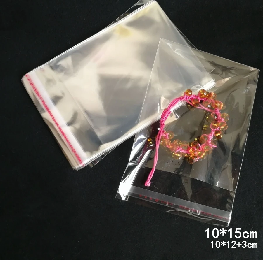 500/1000pcs 10*15cm Clear Opp Bag Packaging Self Adhesive Bags Home Wedding Decoration Plastic Pack Jewelry Gift Bag Cookie Poly