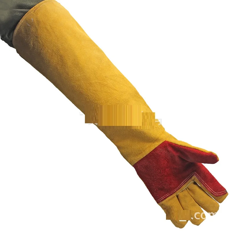 Welding Gloves Bbq Kitchen Stove Heat Puncture Resistant Pet Training Thick Leather Gloves Garden Sports Wear-resisting Gloves