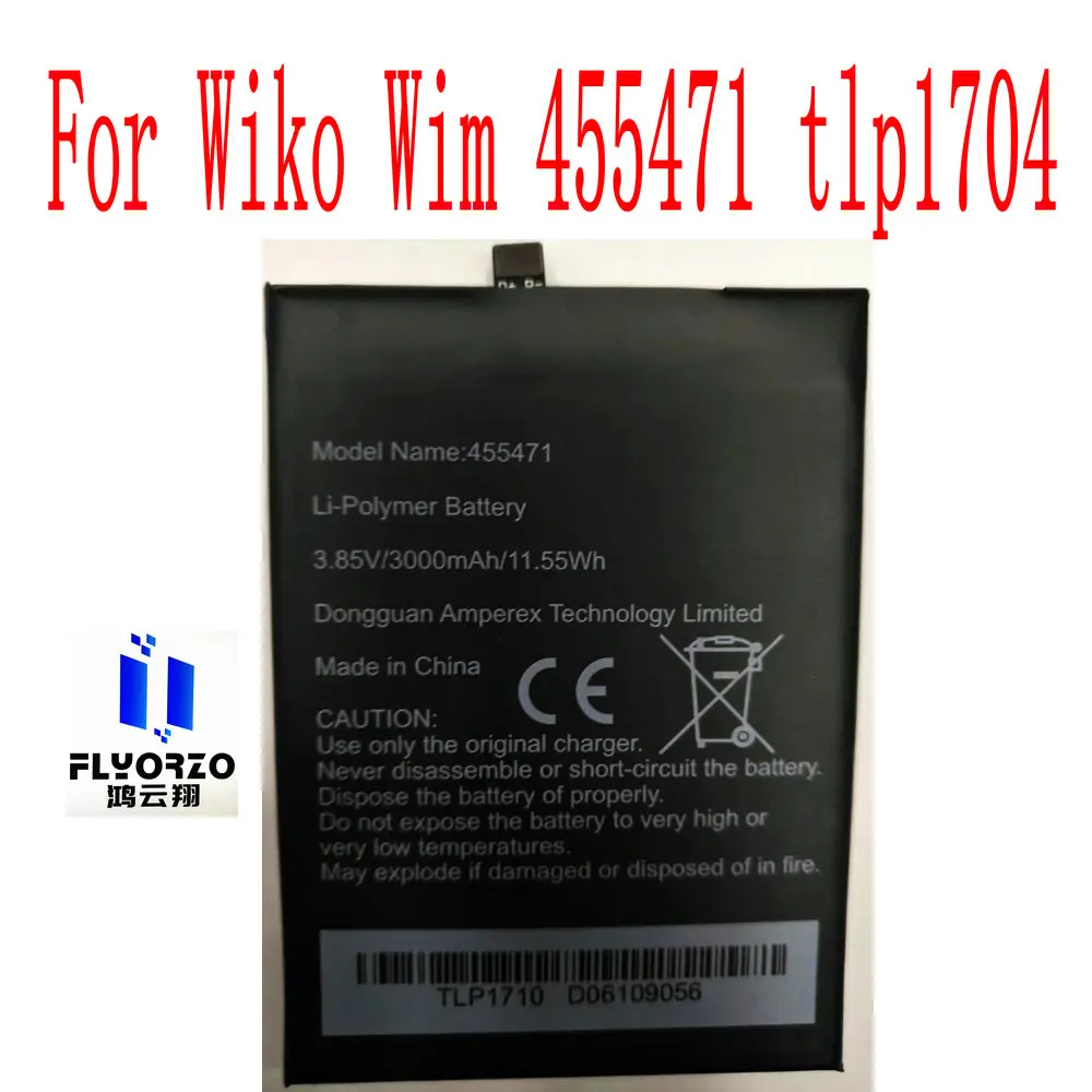 

New High Quality 3000mAh 455471Battery For Wiko Wim Tlp1704 Mobile Phone