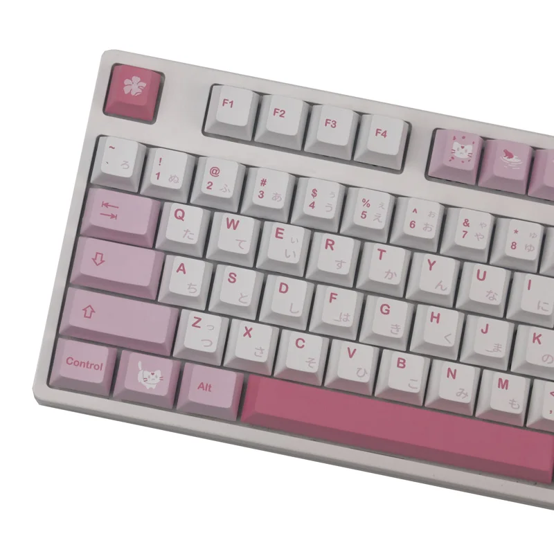 141Keys GMK NightSakura Cat Keycaps PBT Dye Sublimation Mechanical Keyboard Keycap For MX Switch With 1.25U 1.75U 2U Shift