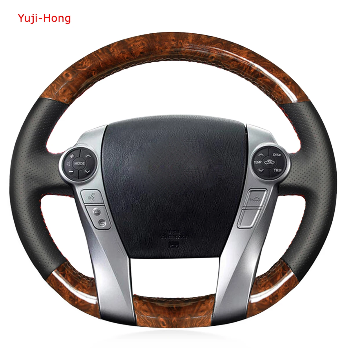 Yuji-Hong Car Steering Cover Case for Toyota Prius 30(XW30) 2009-2015 Prius C 2011-2020 Aqua 2014-2015 Carbon-fiber