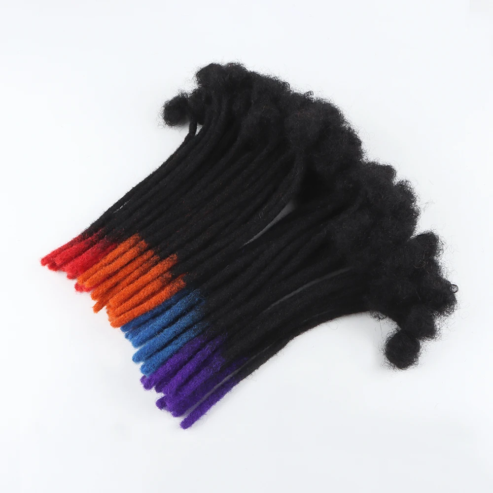 Rộng Lớn 20/40 Sợi Ombre Màu 100% Tự Nhiên Mềm Mại Phi Kinky Tóc Dreadlock Nối Dài Thường Trực Lộc Nối Dài Tóc