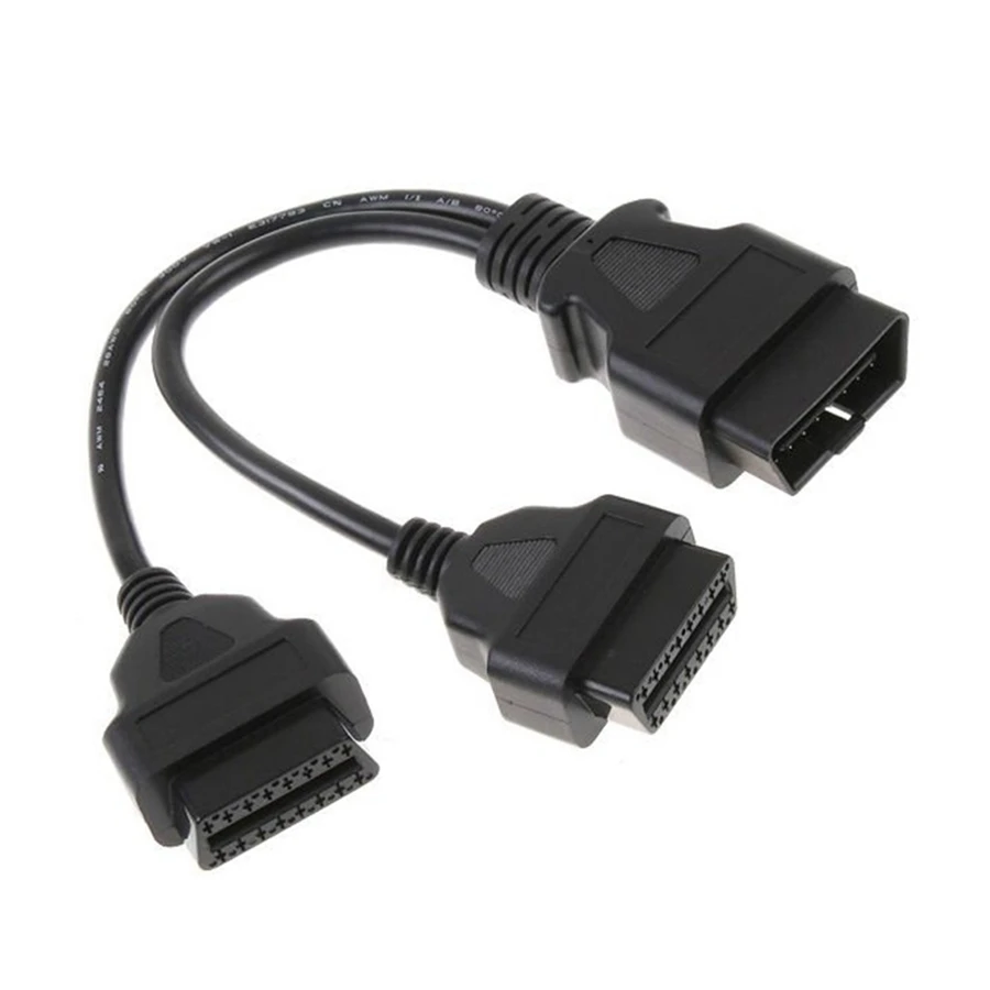 30cm 1-2 OBD2 Extension Cable 16pin Splitter Male to Dual Female Y OBD OBDII Cable 30CM 1 Male to 2 Female Interface