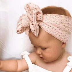 Grande arco bebê menina bandana malha macia turbante hedband criança crianças headwear elástico infantil recém-nascido acessórios para o cabelo do bebê