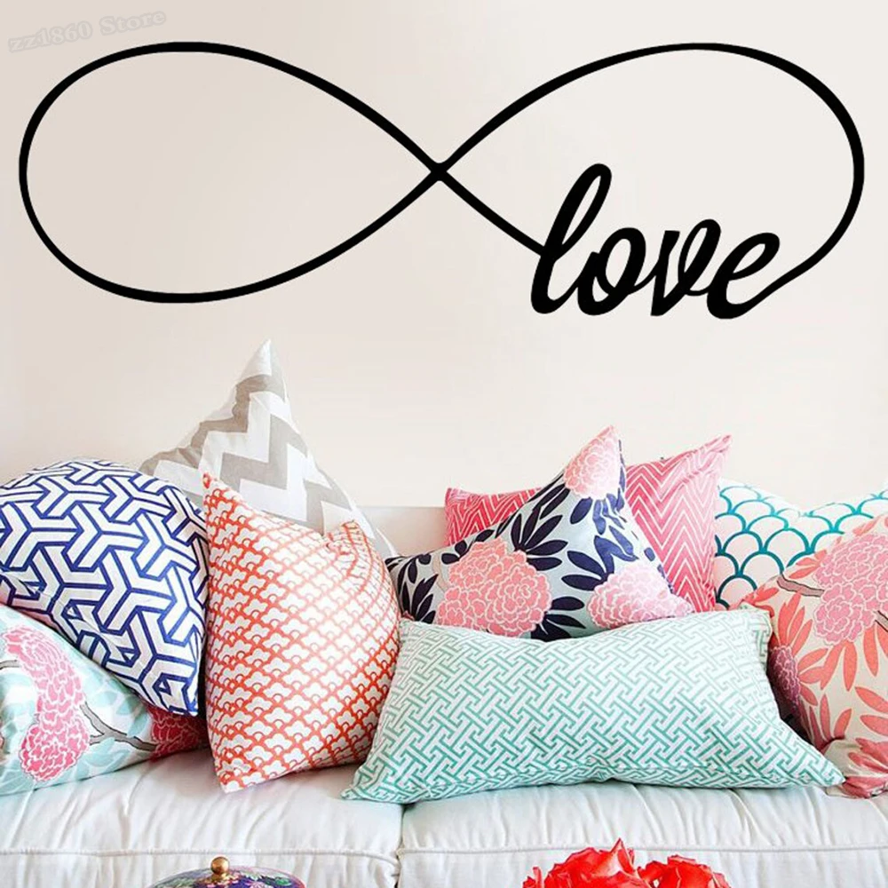 Love Infinity Wall Decal Infinity Love Decals Love Sign Wall Sticker for Home Bedroom Decoration Design Vinyl Art Decals A199