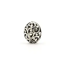 5pcs Antique Silver Color Hollow Big Egg Oval Metal Spacer Loose Beads For Jewelry Making Needlework Beadwork Diy Accessories