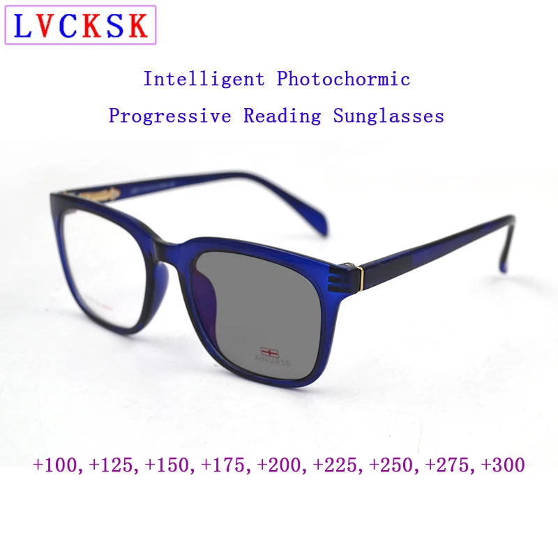 

TR90 Intelligent Photochromic Progressive Reading Glasses Magnifier Women Men Look Near Far Presbyopic Sunglasses +1.0~+3.0 N5