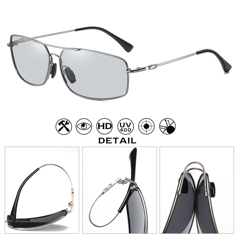 LIOUMO Speicher Metall Sonnenbrille Frauen Männer Polarisierte Photochrome Brille Männlich Fahren Brillen Chameleon Anti-Glare lentes de sol