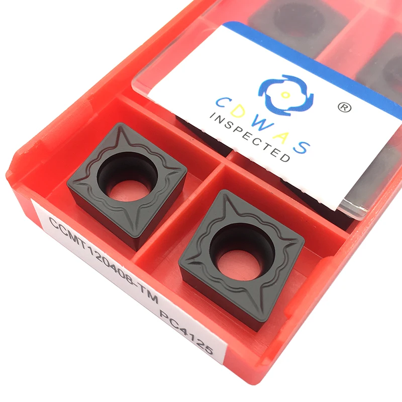 10 قطعة CCMT120408 TM PC4125 عالية الجودة الداخلية تحول أداة CCMT 120408 كربيد CNC مخرطة القاطع أداة للصلب