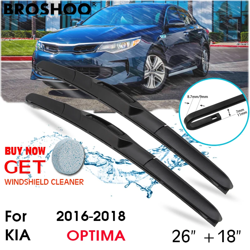 

Car Wiper Blade Front Window Windscreen Windshield Wipers Blades J hook Auto Accessories For KIA OPTIMA 26"+18" 2016-2018