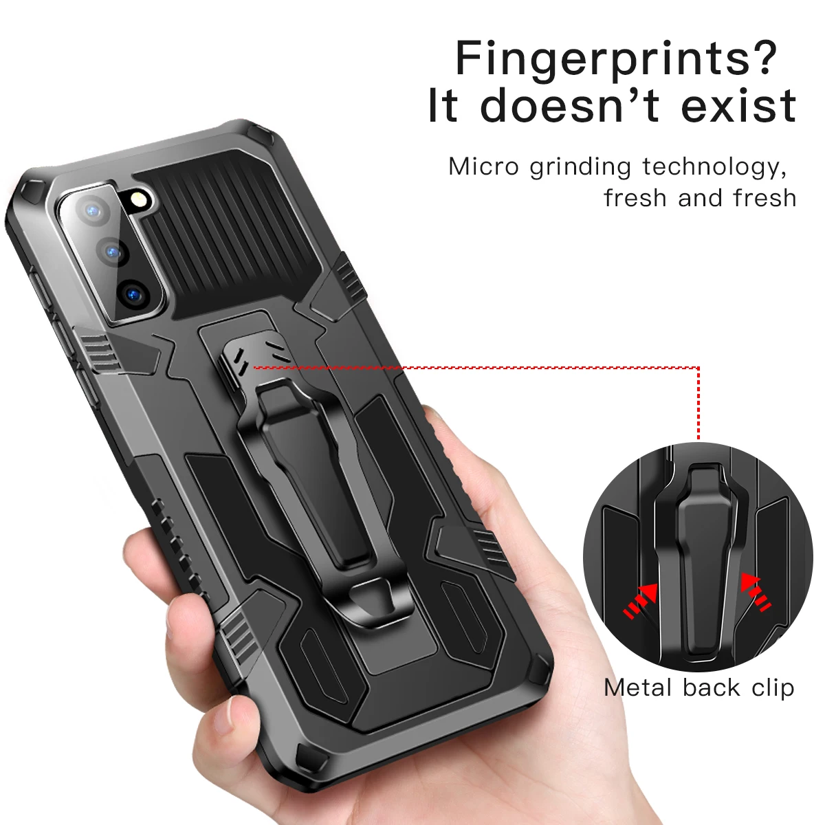 Armor Shockproof Case For OPPO Reno 5 Lite F17 F19 Pro A94 A93 A74 A73 A54 A53 A15 A31 Metal Belt Clip Stand Bracket Back Cover