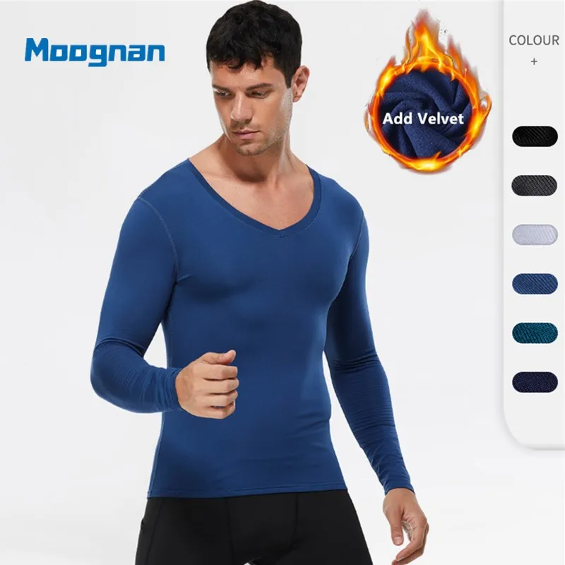 

Men Winter Gym Clothes Crop Tops Velvet Yoga Shirts Long Sleeve Training Workout Top Fitness Quick-Drying Running Sport t-Shirts