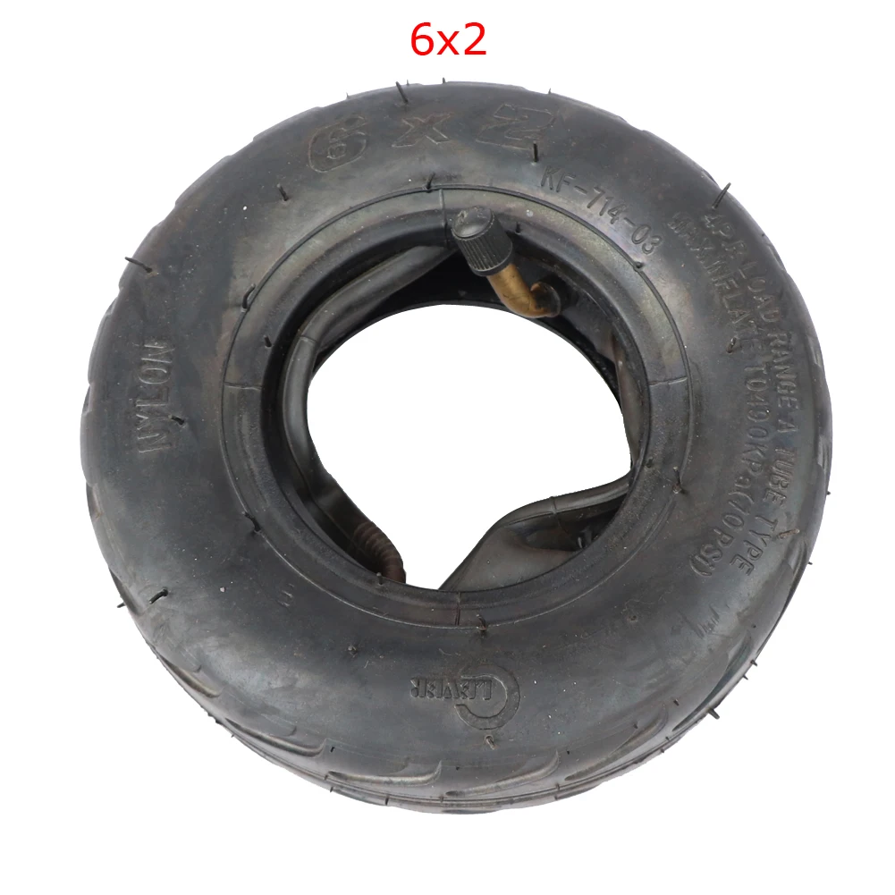 6x2 Tire Pneu Tires 6 Inch Inner Tube Set 6x2 Wheels Fit for Electric Scooter Wheel Chair Truck Trolley Cart Air Wheel