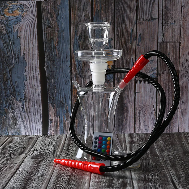 Hookah Shisha Glass with Remote Control, Huge Cloudy Water Proof Light, Water-Proof, Smoke, Waterpijp, Free Big Adapter, Popular