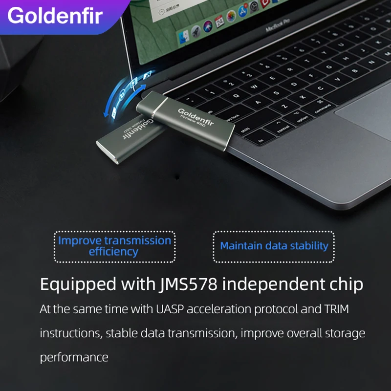 Goldenfir Mini Portable SSD USB 3.0 60GB 64GB 120GB 128GB 240GB 256GB 480GB 512GB 960GB 1TB External Solid State Drive