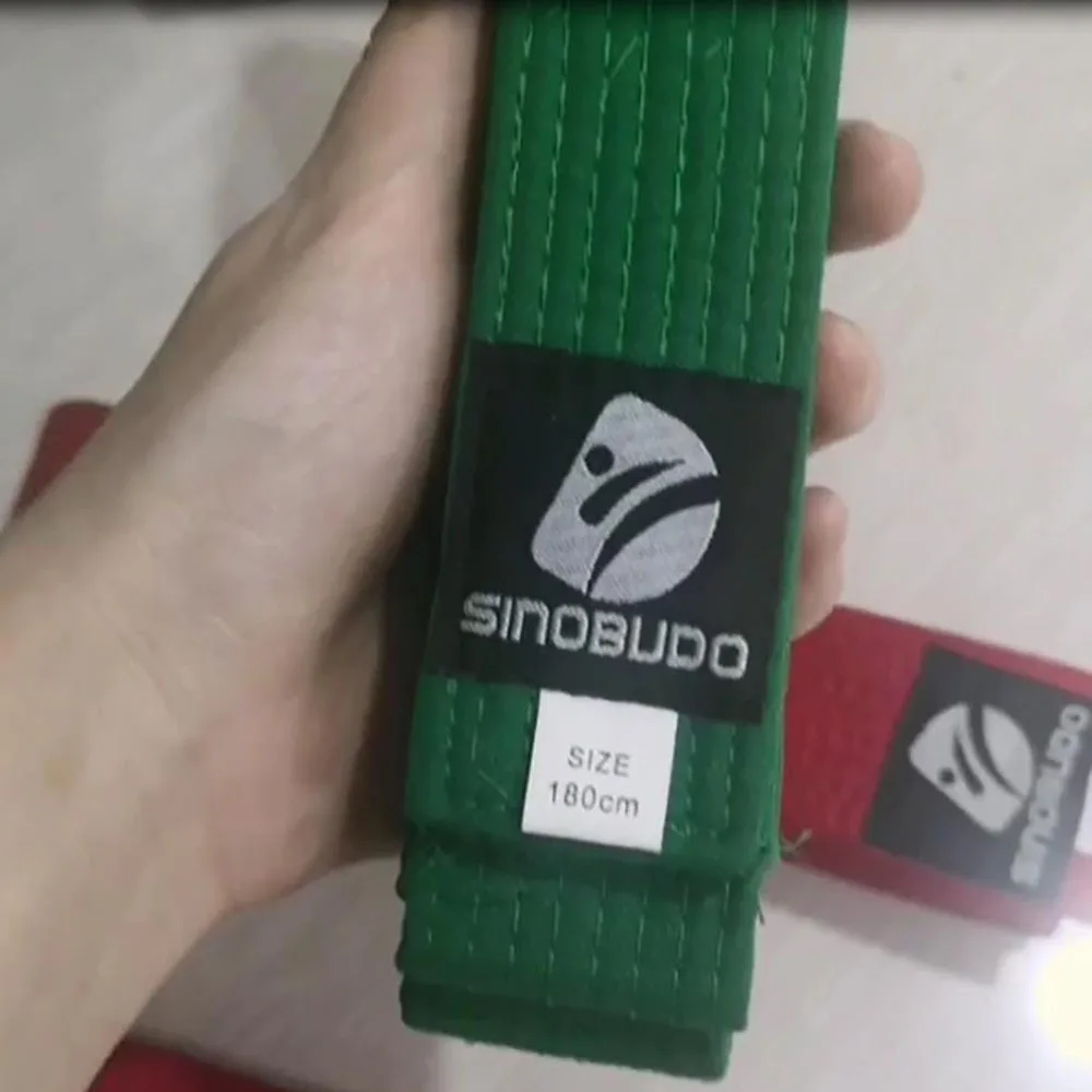 10 colores profesional WTF SINOBUDO cinturón de Taekwondo Karate Judo algodón doble envoltura uniforme artes marciales cinturón deportivo a rayas 1,8 m