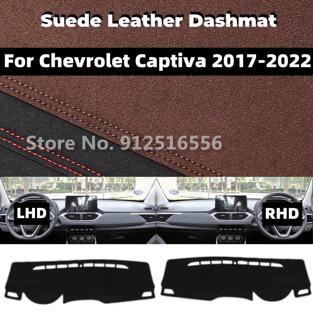 

for Chevrolet Captiva 2017- 2022 2018 2021 Car Suede Dashmat Dash Mat Dashboard Cover Non-Slip Sunshield Accessories Protector