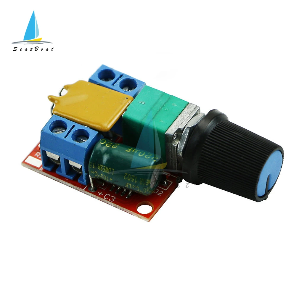 Mini DC Motor PWM Speed Controller Module 3V 6V 12V 24V 35VDC 90W 5A DC Motor Speed Regulator Control Switch LED Dimmer