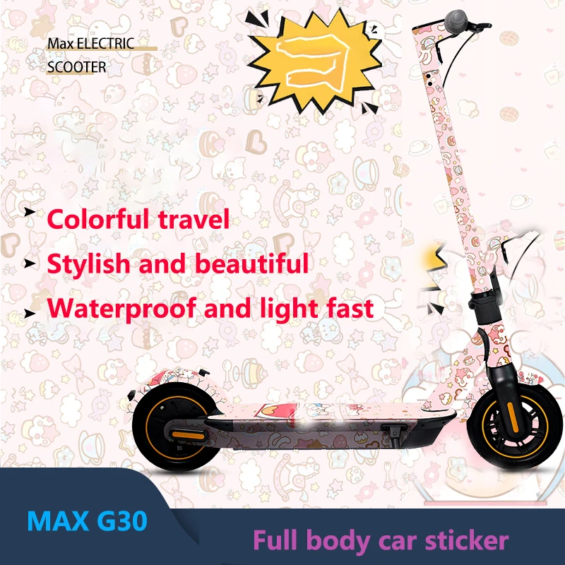 Electric Scooter Full Body PVC Sticker DIY Skateboard Sticker Scooter Pedal Stickers Decal For Ninebot MAX G30