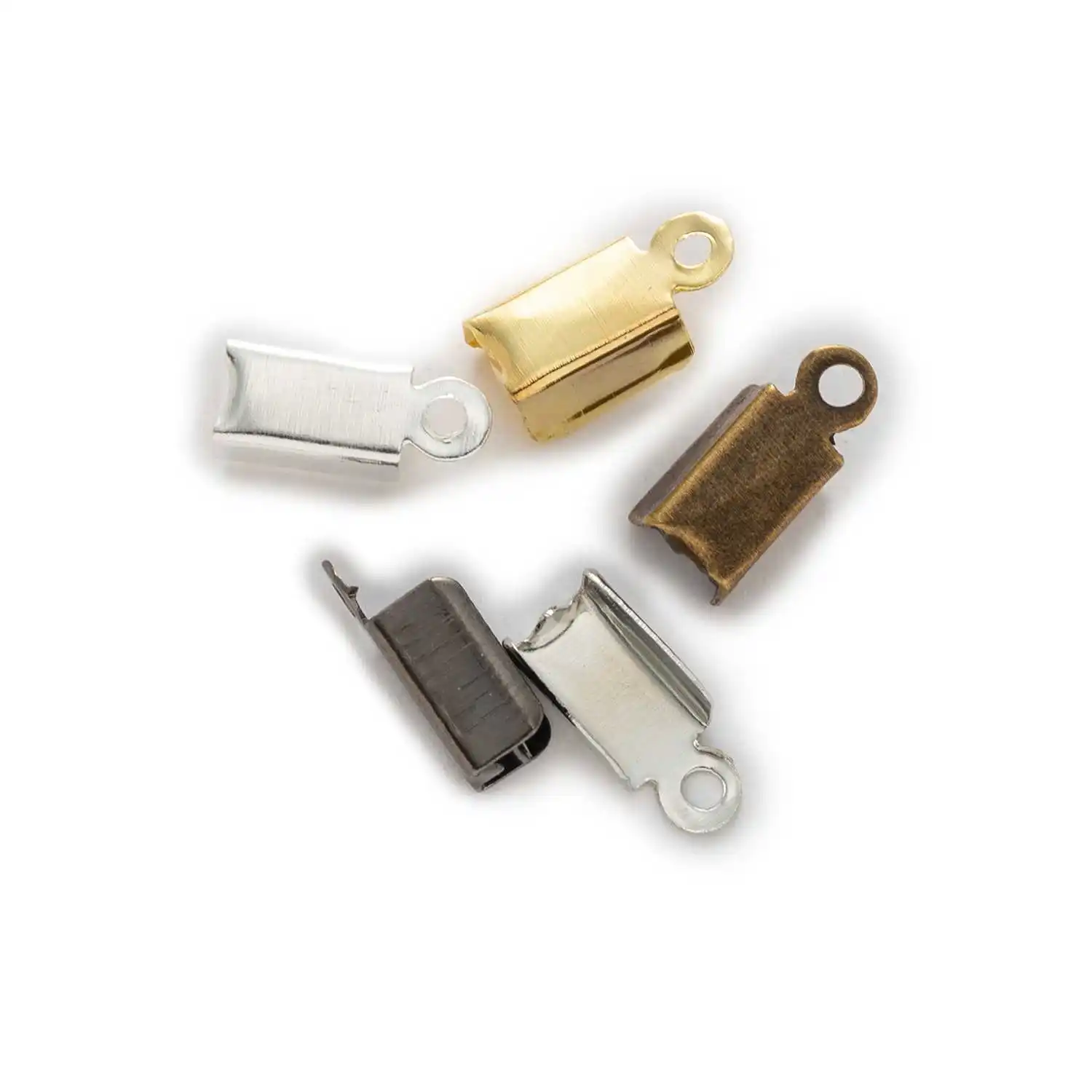 

200pcs Flat Wire End Caps, 6-11mm Crimp Beads for Leather Cord Jewelry Making, Invisible Clasp for DIY Bracelet Necklace