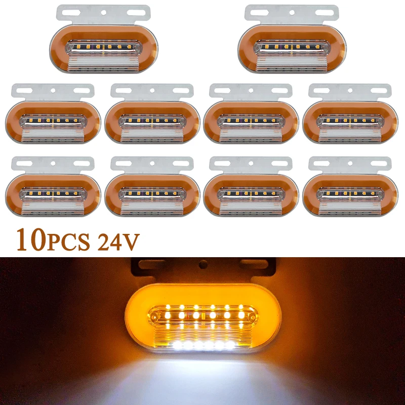 24V 12 LED Car Truck Side Marker Lights Car External Lights Signal Indicator Lamp Warning Tail Light 3 Modes Trailer Lorry