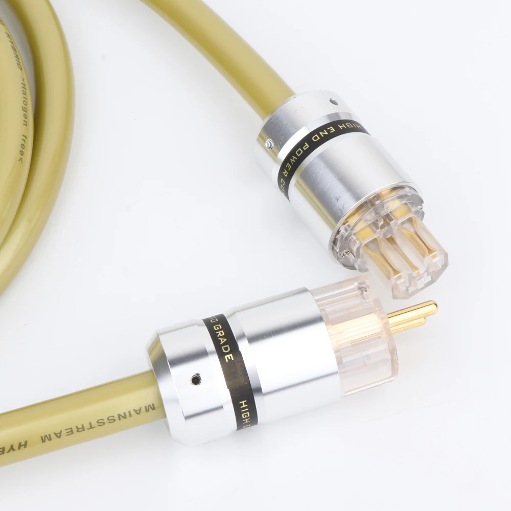 VDH Hifi Audio M.C the Mainsstream Hybrid Halogen Free Power Cable Aluminium Schuko Plug Cord Hi-end EU/US Version Power Cable