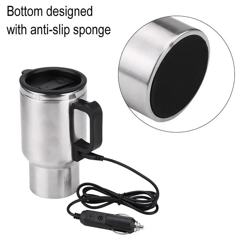 300ml Electric Car Kettle 12V/24V DC Car Heating Cooling Cup Electric Car Kettle Safe Removable Travel USB Heating Cup